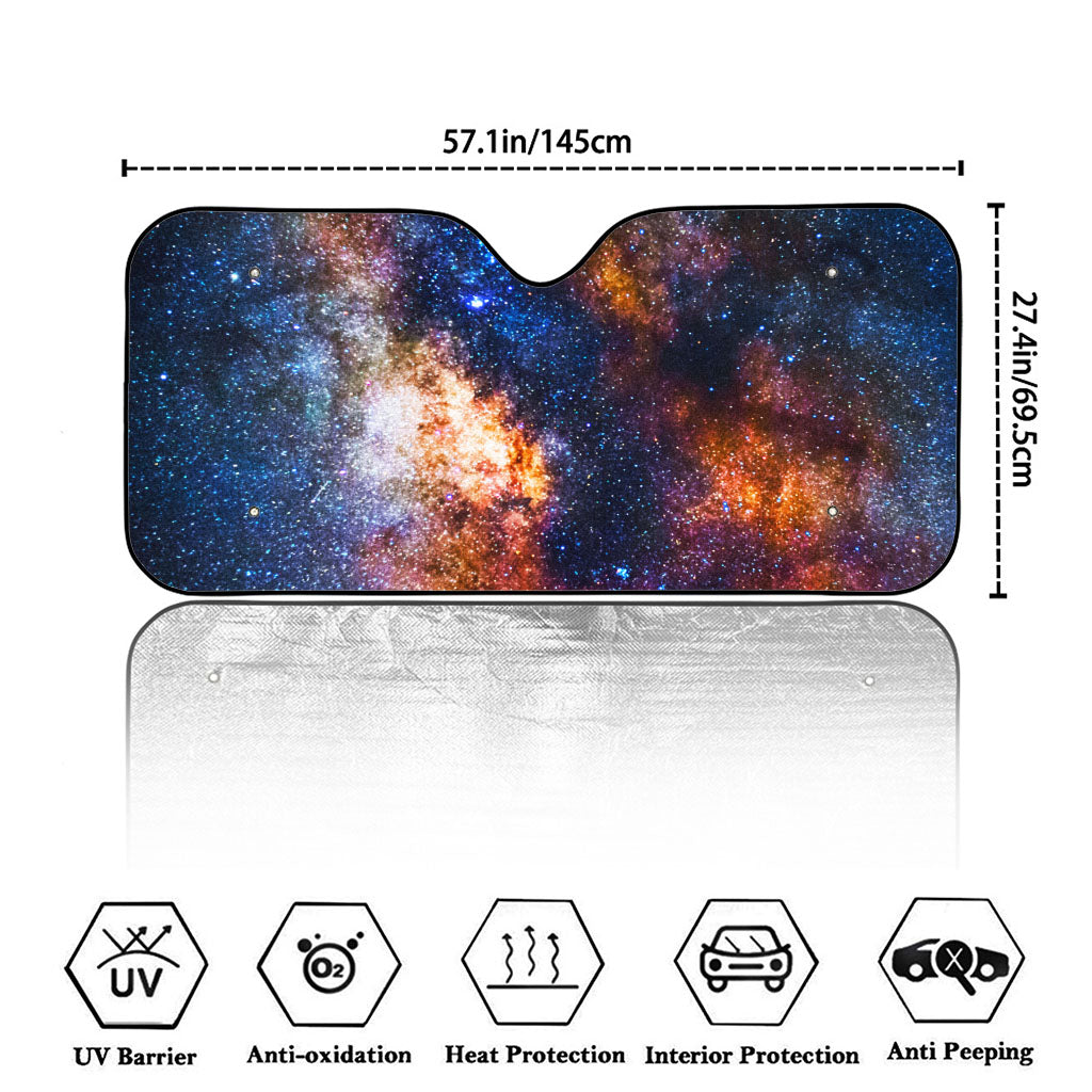 Milky Way Universe Galaxy Space Print Car Windshield Sun Shade