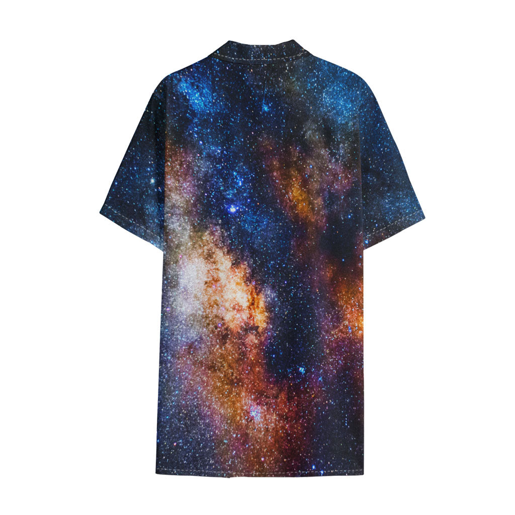 Milky Way Universe Galaxy Space Print Cotton Hawaiian Shirt