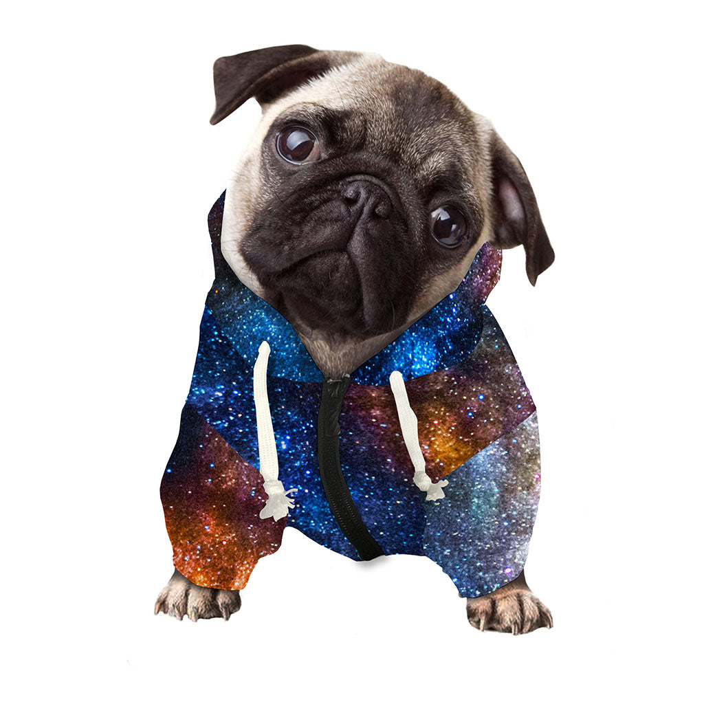 Milky Way Universe Galaxy Space Print Dog Zip Up Hoodie