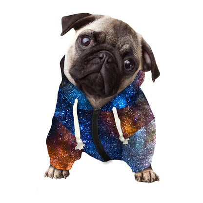 Milky Way Universe Galaxy Space Print Dog Zip Up Hoodie