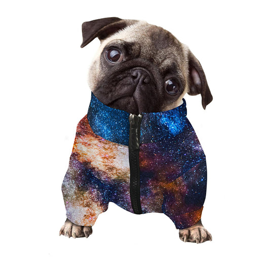 Milky Way Universe Galaxy Space Print Dog Zip Up Jacket