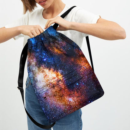 Milky Way Universe Galaxy Space Print Drawstring Backpack