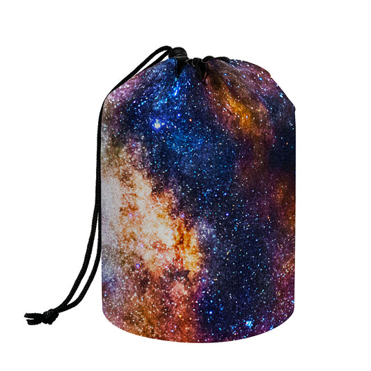 Milky Way Universe Galaxy Space Print Drawstring Makeup Bag