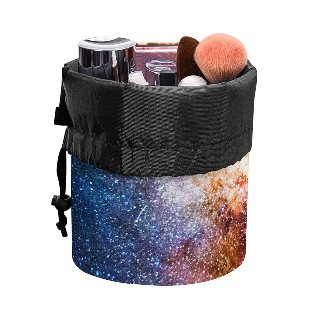 Milky Way Universe Galaxy Space Print Drawstring Makeup Bag