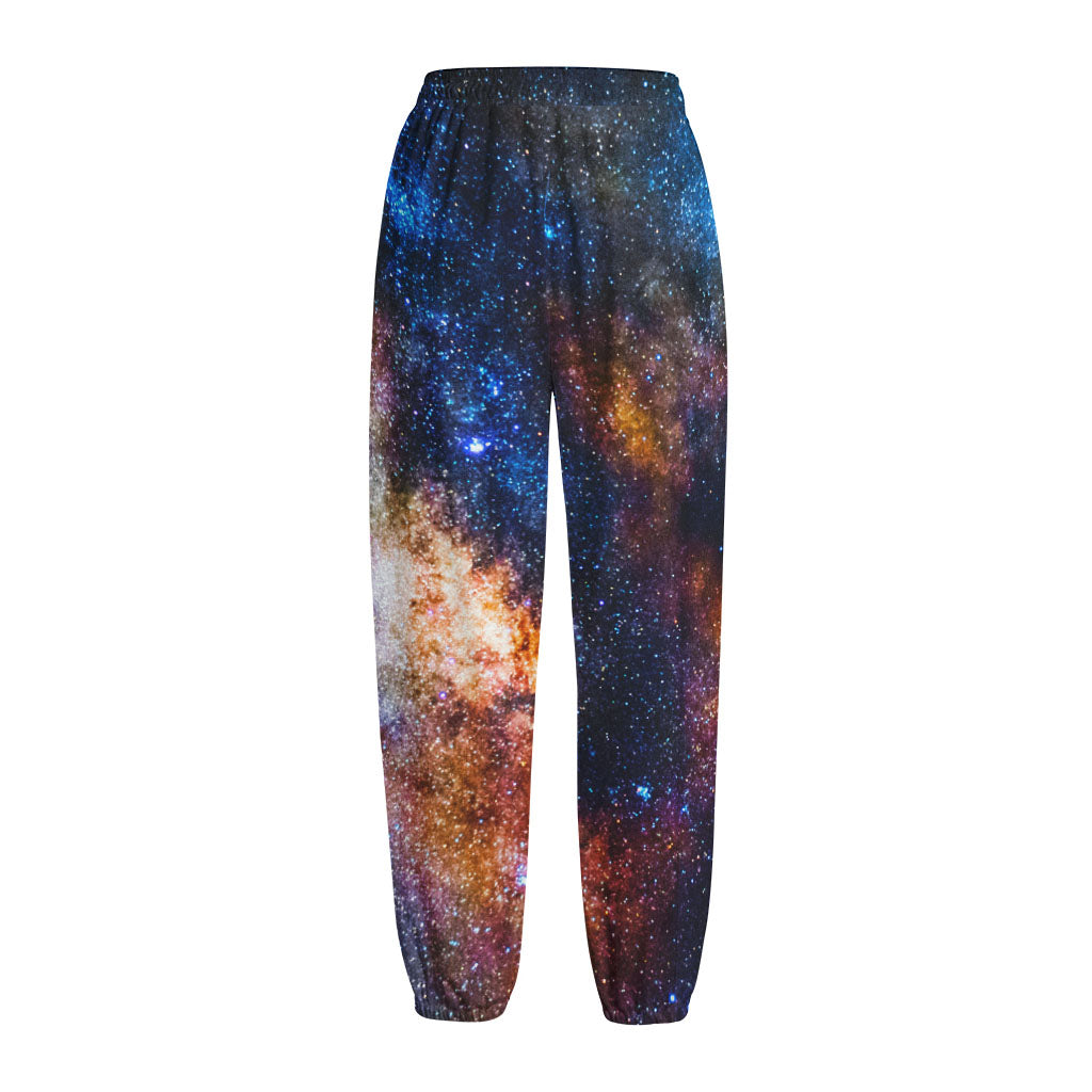 Milky Way Universe Galaxy Space Print Fleece Lined Knit Pants