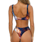 Milky Way Universe Galaxy Space Print Front Bow Tie Bikini