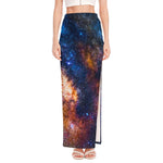 Milky Way Universe Galaxy Space Print High Slit Maxi Skirt