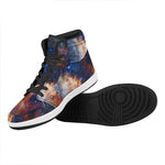 Milky Way Universe Galaxy Space Print High Top Leather Sneakers