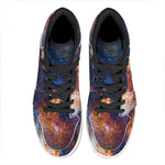 Milky Way Universe Galaxy Space Print High Top Leather Sneakers