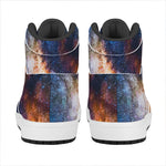 Milky Way Universe Galaxy Space Print High Top Leather Sneakers