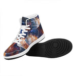 Milky Way Universe Galaxy Space Print High Top Leather Sneakers