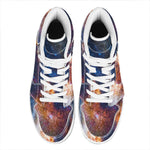 Milky Way Universe Galaxy Space Print High Top Leather Sneakers