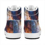 Milky Way Universe Galaxy Space Print High Top Leather Sneakers