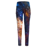Milky Way Universe Galaxy Space Print High-Waisted Pocket Leggings