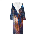 Milky Way Universe Galaxy Space Print Hooded Bathrobe