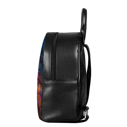 Milky Way Universe Galaxy Space Print Leather Backpack