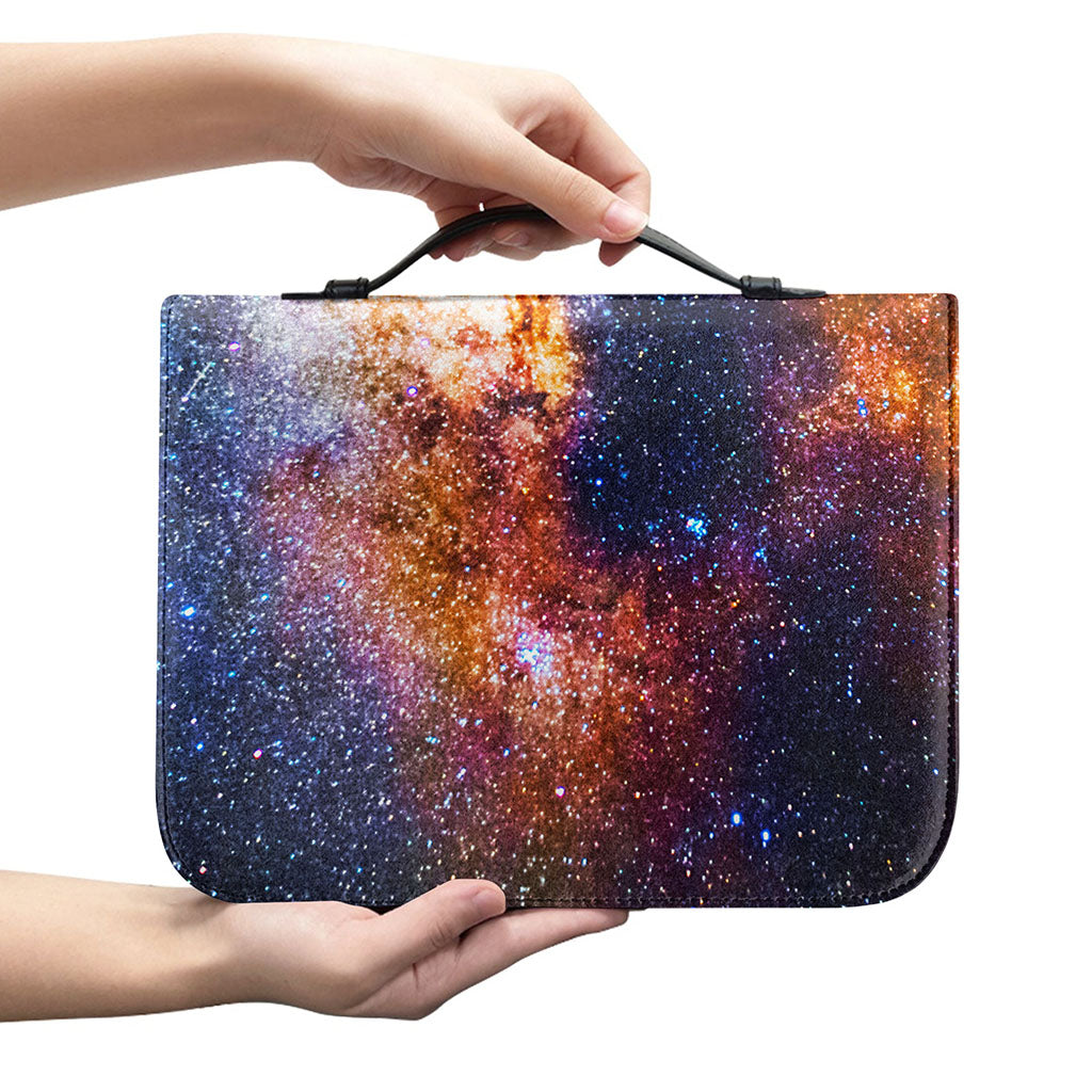 Milky Way Universe Galaxy Space Print Leather Bible Cover