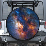 Milky Way Universe Galaxy Space Print Leather Spare Tire Cover