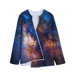 Milky Way Universe Galaxy Space Print Long Sleeve Short Coat
