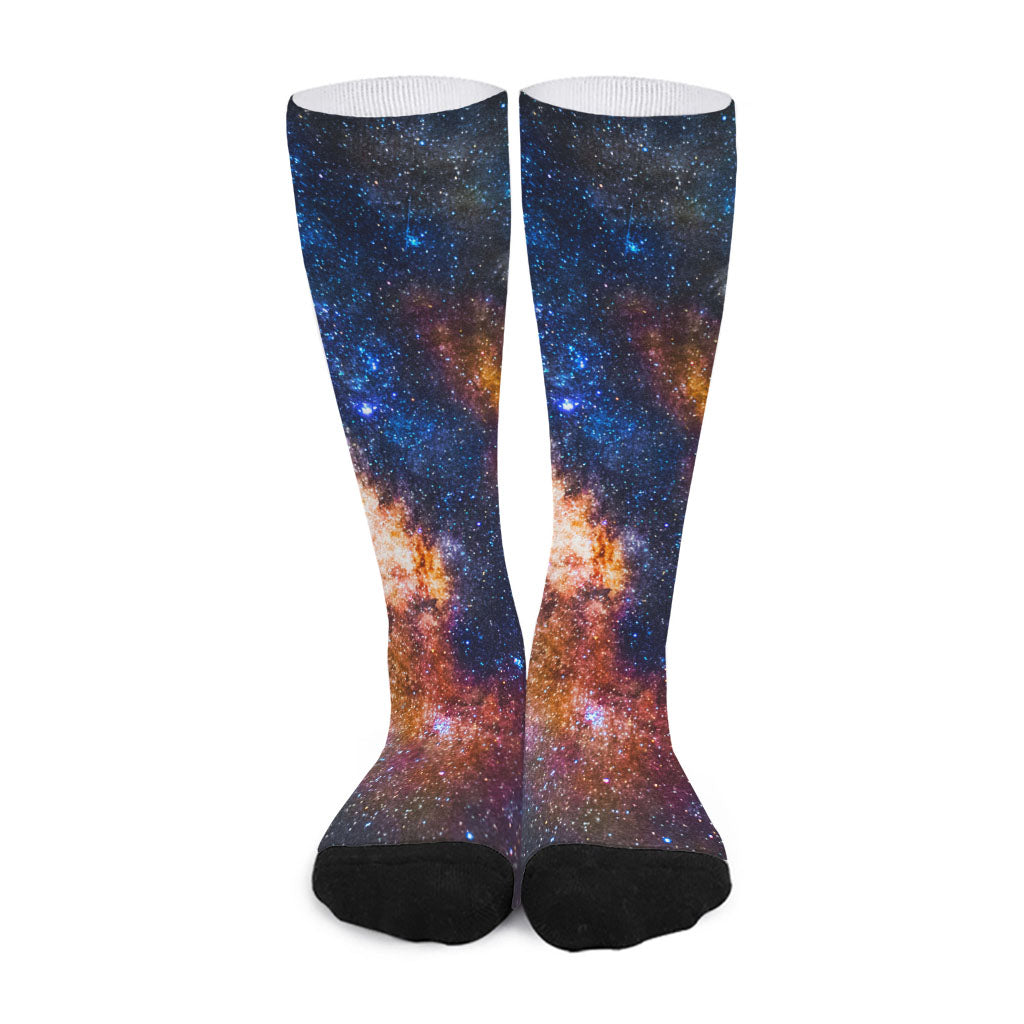 Milky Way Universe Galaxy Space Print Long Socks