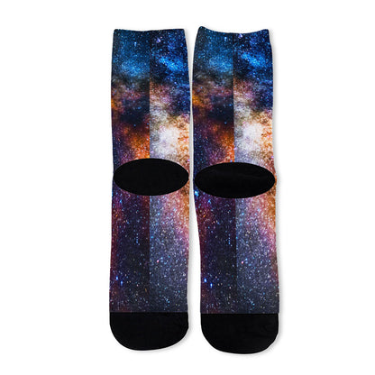 Milky Way Universe Galaxy Space Print Long Socks
