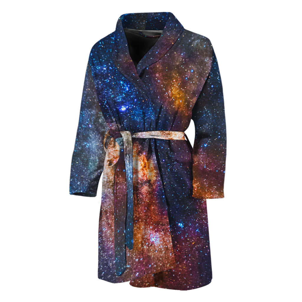 Milky Way Universe Galaxy Space Print Men's Bathrobe