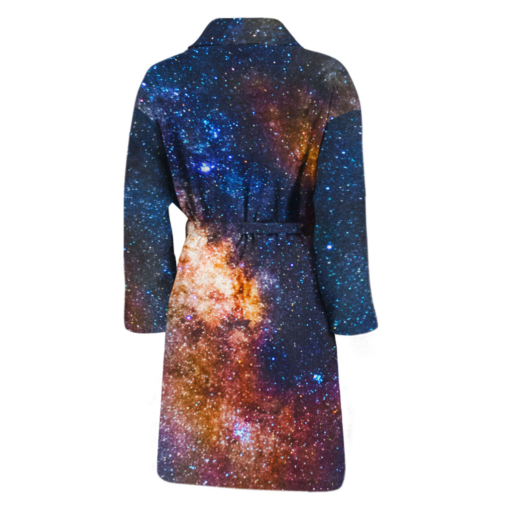 Milky Way Universe Galaxy Space Print Men's Bathrobe