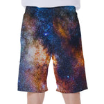 Milky Way Universe Galaxy Space Print Men's Beach Shorts