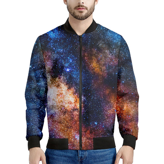 Milky Way Universe Galaxy Space Print Men's Bomber Jacket