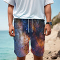 Milky Way Universe Galaxy Space Print Men's Cargo Shorts