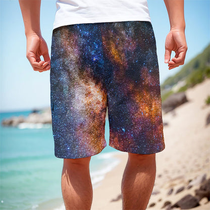 Milky Way Universe Galaxy Space Print Men's Cargo Shorts