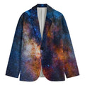 Milky Way Universe Galaxy Space Print Men's Cotton Blazer