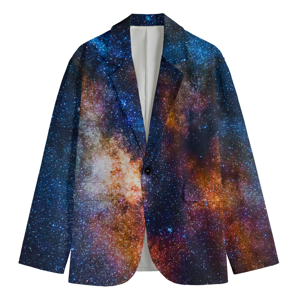 Milky Way Universe Galaxy Space Print Men's Cotton Blazer
