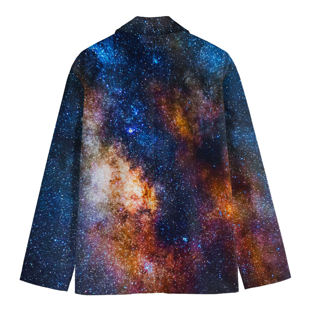 Milky Way Universe Galaxy Space Print Men's Cotton Blazer