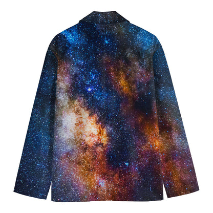 Milky Way Universe Galaxy Space Print Men's Cotton Blazer
