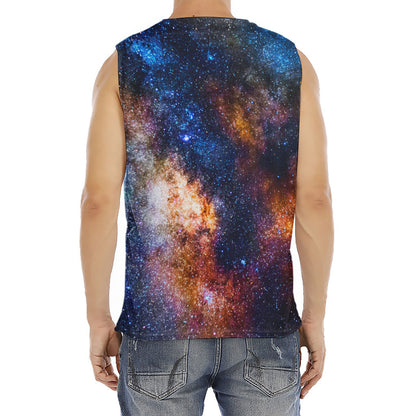 Milky Way Universe Galaxy Space Print Men's Fitness Tank Top