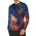 Milky Way Universe Galaxy Space Print Men's Long Sleeve Rash Guard
