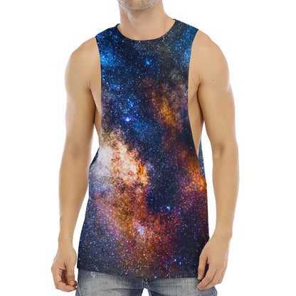 Milky Way Universe Galaxy Space Print Men's Muscle Tank Top