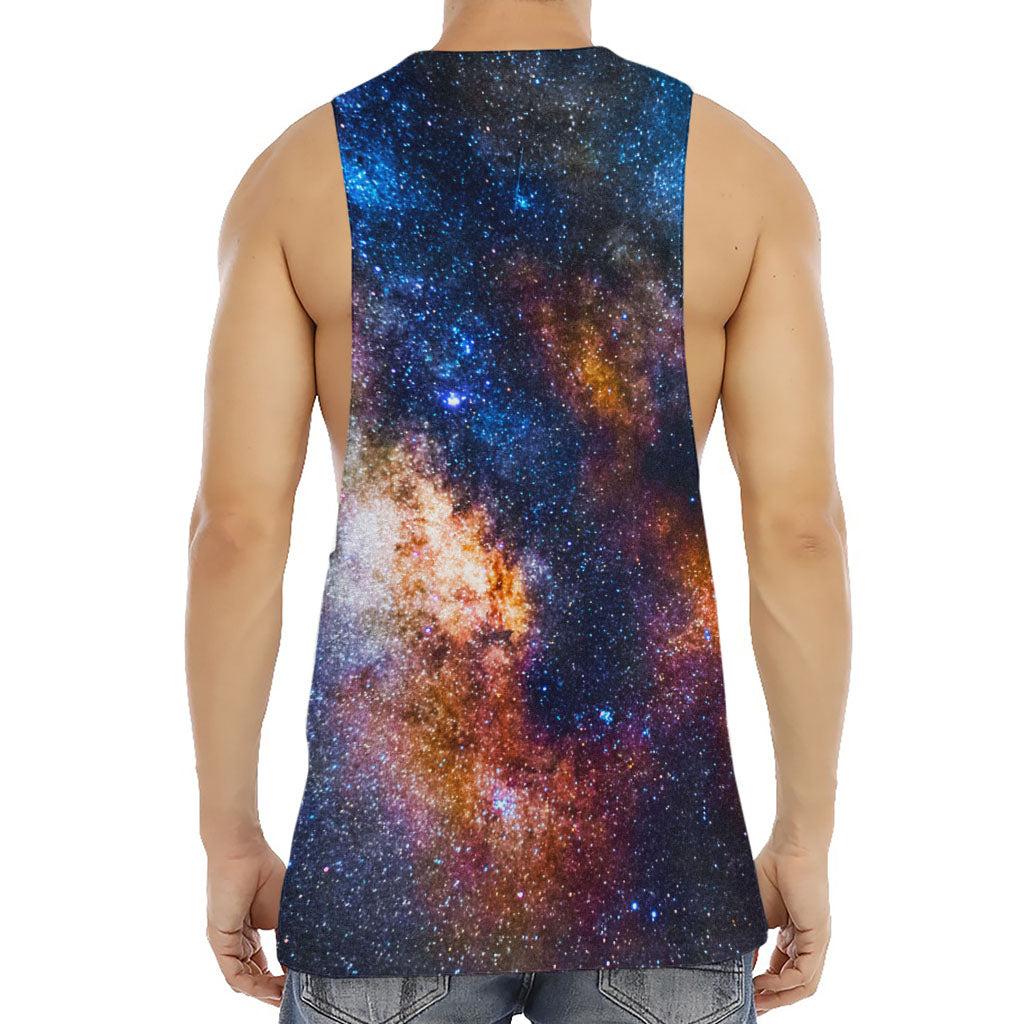 Milky Way Universe Galaxy Space Print Men's Muscle Tank Top
