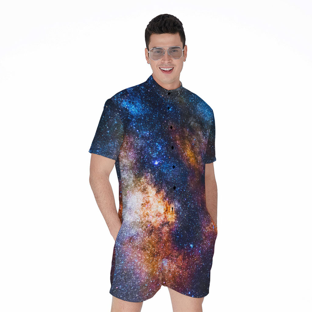 Milky Way Universe Galaxy Space Print Men's Rompers