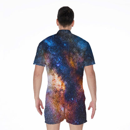 Milky Way Universe Galaxy Space Print Men's Rompers