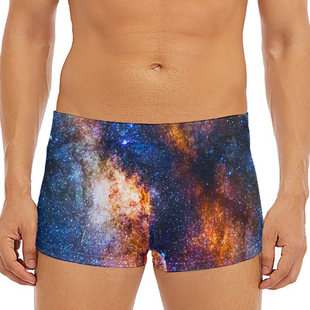Milky Way Universe Galaxy Space Print Men's Short Boxer Briefs