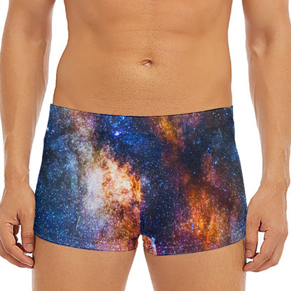 Milky Way Universe Galaxy Space Print Men's Short Boxer Briefs