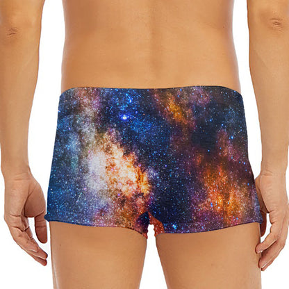 Milky Way Universe Galaxy Space Print Men's Short Boxer Briefs