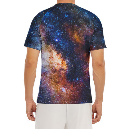 Milky Way Universe Galaxy Space Print Men's Short Sleeve Rash Guard
