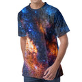 Milky Way Universe Galaxy Space Print Men's Velvet T-Shirt