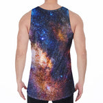 Milky Way Universe Galaxy Space Print Men's Velvet Tank Top