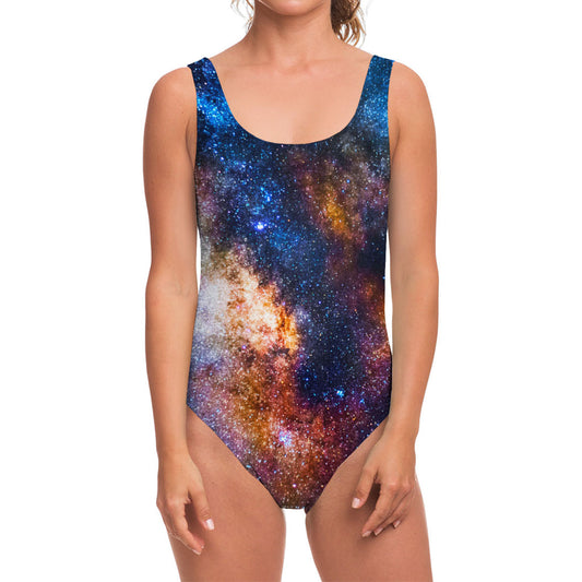 Milky Way Universe Galaxy Space Print One Piece Swimsuit