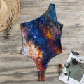 Milky Way Universe Galaxy Space Print One Shoulder Bodysuit