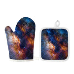 Milky Way Universe Galaxy Space Print Oven Mitt And Pot Holder Set